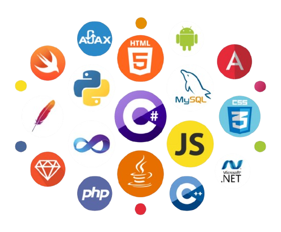 Logos of technologies used by NGMARS Solutions (AWS, React, Node.js, Python, Odoo, etc.)